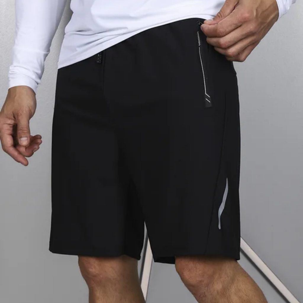 Bermuda masculina de poliamida com elastano e linho gelado para verão
