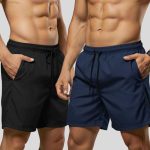 Bermuda masculina do kit 2 shorts tactel com elastano para academia e corrida