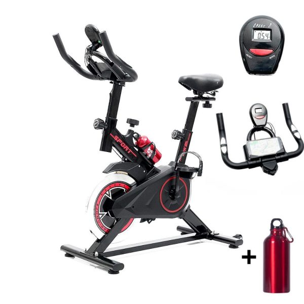 bicicleta ergometrica Spinning com monitor de treino e garrafa de agua inclusa