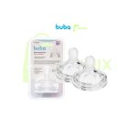 Bico de mamadeira anticólica Buba Easy Flow kit com 2 unidades de silicone pétala