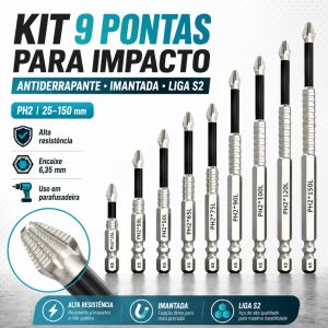os 8 melhores ferramentas elétricas para casa e oficina em 2026 5 bits ph2 philips magnéticos antiderrapantes em liga S2 para parafusadeira de impacto kit 9/6 peças