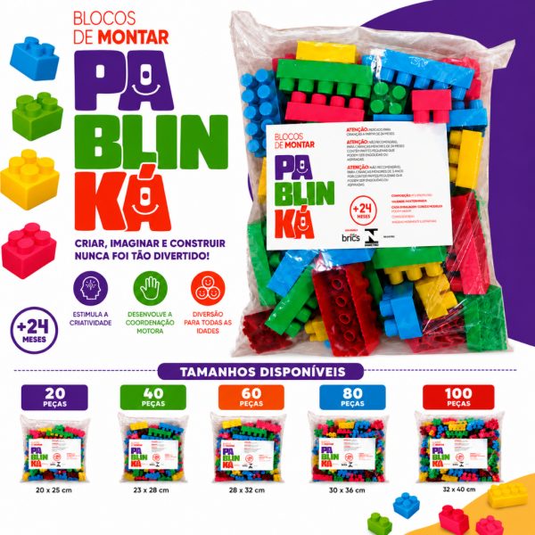 Blocos de montar didáticos infantil peças grandes coloridas para desenvolvimento educacional