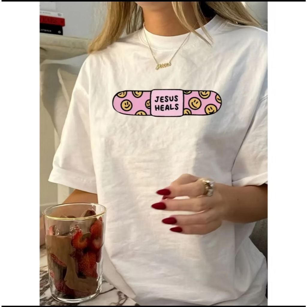 blusa feminina estampada Jesus Salva 100% algodão colorida cristã