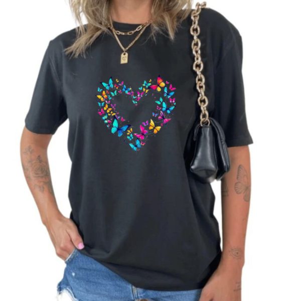 blusa feminina coração casual estilo bloguerinha 100% algodão da loja Latzi