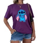 blusa feminina Stitch tímido em algodão casual