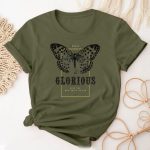 Blusa feminina Borboleta Glorious minimalista casual em tecido leve