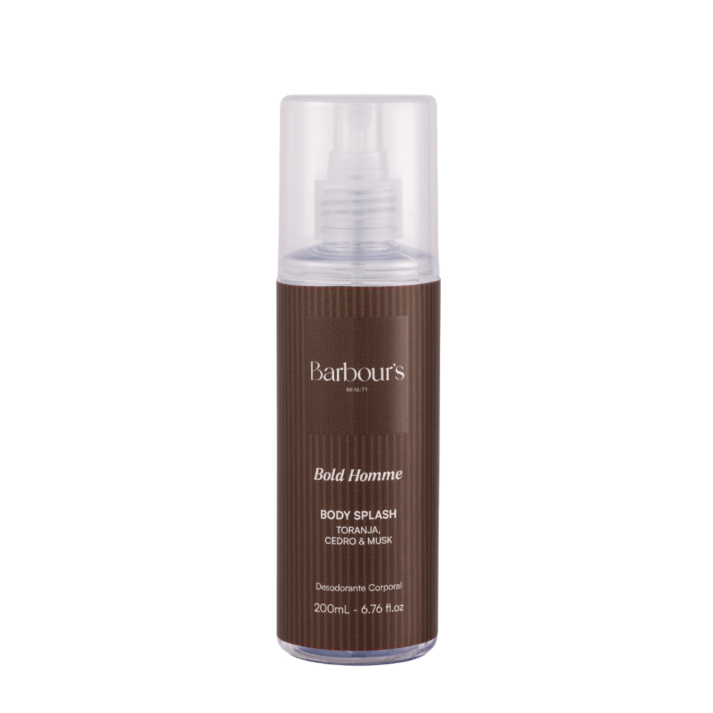 Body splash masculino Bold Homme 200ml da Barbour's com fragrância marcante e fixação prolongada