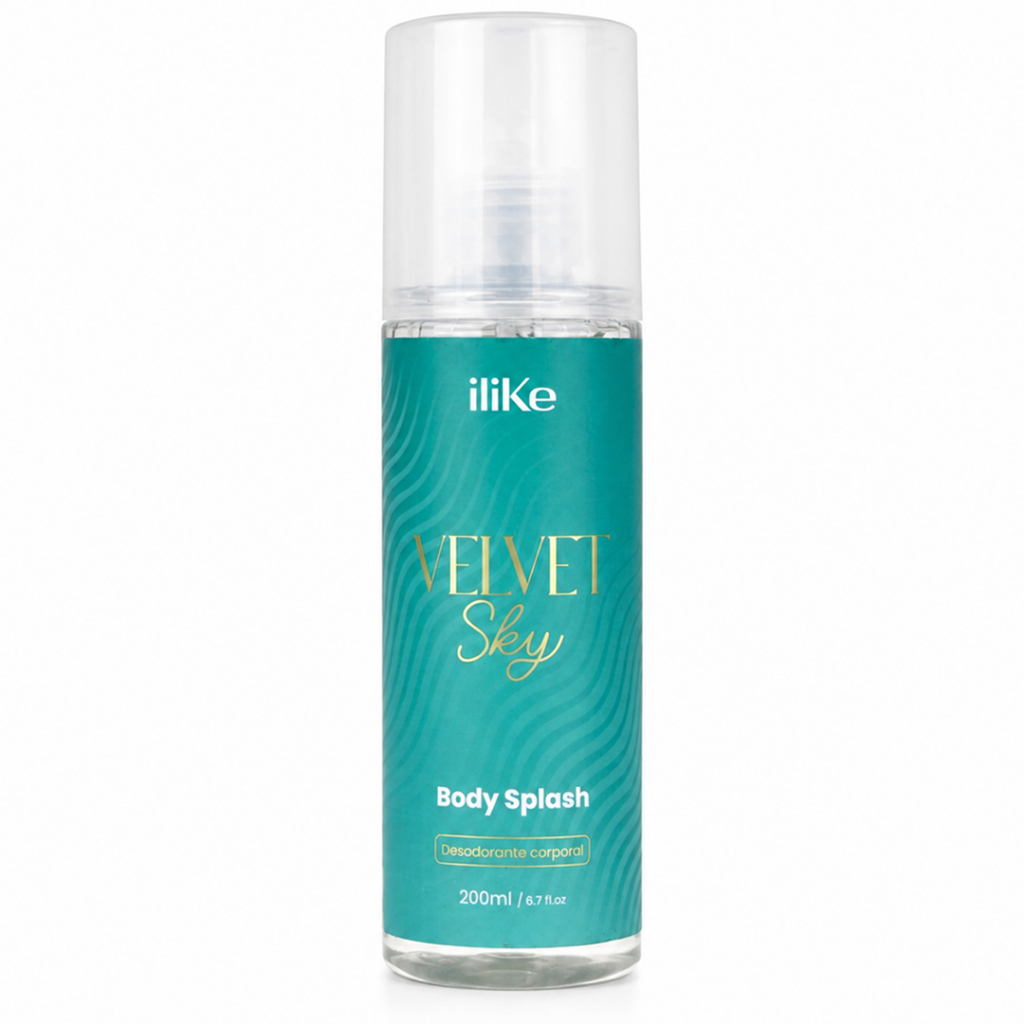 body splash iLike Velvet Sky 200ml frasco spray para uso diário