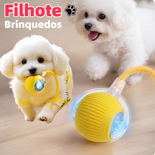 Bola de rolamento automática para cães em movimento, brinquedo interativo para filhotes