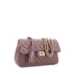 Bolsa feminina de couro Nayara Bauarte na cor natural, com alça e detalhes elegantes