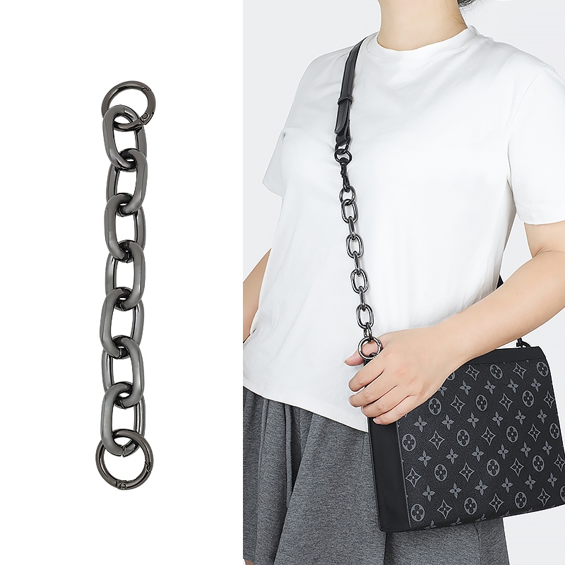 bolsa feminina com extensor de corrente metálica para ombro em alumínio de alta qualidade