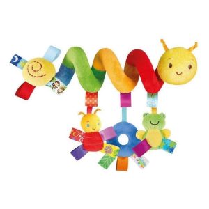 Brinquedo espiral centopéia com chocalho macio colorido para carrinho e berço