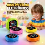 Brinquedo infantil Jogo Da Velha Eletrônico com luz LED e recarga USB Tipo C portátil para crianças
