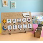 brinquedo infantil Quadro de Rotina Educativo com tarefas interativas para organização de crianças