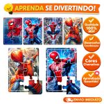 Brinquedo infantil Kit 4 Quebra-Cabeça Homem Aranha em madeira para crianças