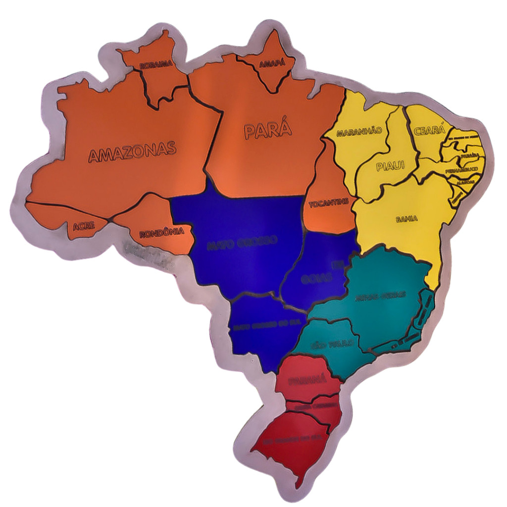 brinquedo infantil quebra-cabeça Mapa do Brasil em MDF educativo