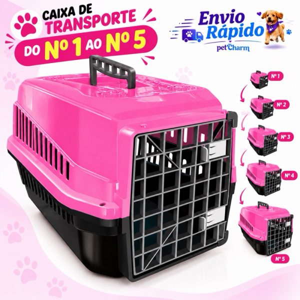 Caixa de transporte transportadora pet para cachorro e gato do porte 1 ao 5