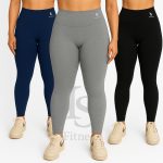 calca feminina Kit 3 Legging Cintura Alta para academia yoga e dia a dia