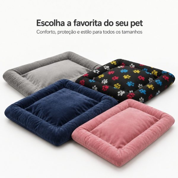Cama pet para cachorro e gato de porte pequeno, médio e grande em colchonete macio