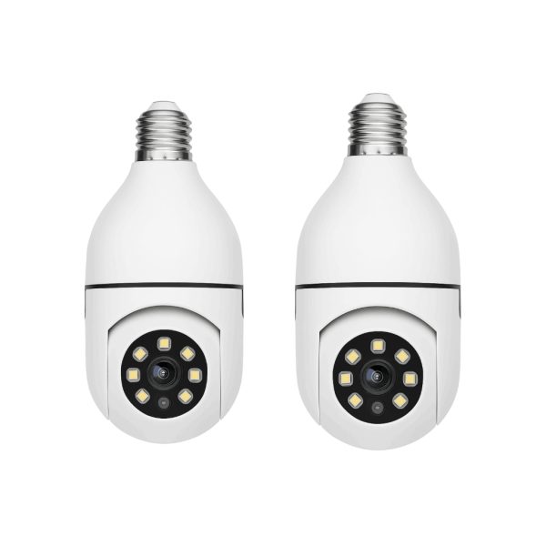 camera seguranca Wi-Fi 360° com visão noturna e controle pelo celular em formato de lâmpada