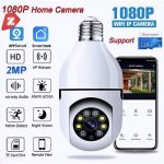 câmera segurança lâmpada wifi Full HD 360 com visão noturna e controle pelo app Icsee Yoosee