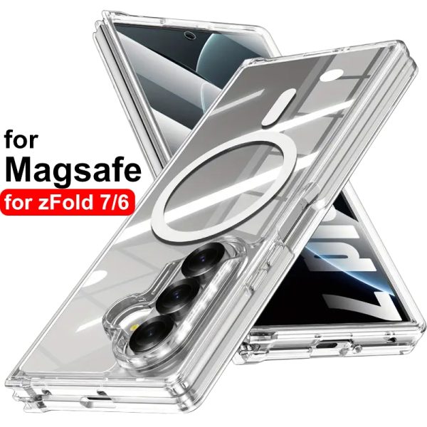 capa celular silicone anti impacto transparente com MagSafe para Z Fold 6 e Z Fold 7