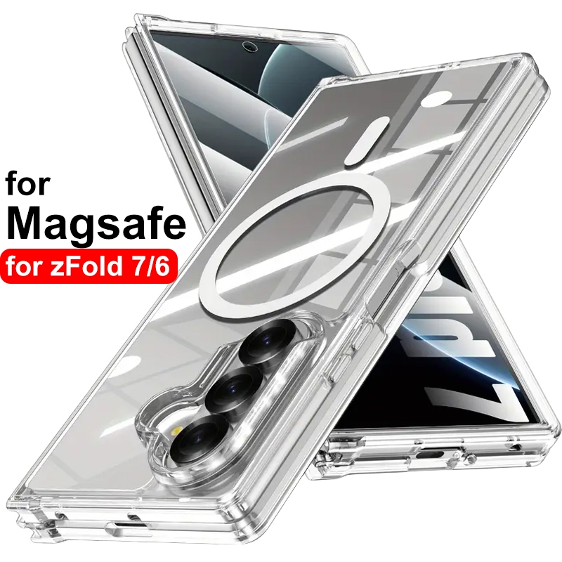 capa celular silicone anti impacto transparente com MagSafe para Z Fold 6 e Z Fold 7
