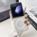 capa celular silicone anti impacto para Z Flip 6 e Z Flip 7 transparente com MagSafe