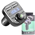 Carregador carro transmissor FM Bluetooth veicular X8 MP3 rádio com entrada USB