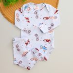 carrinho bebe com conjunto térmico infantil estampado de manga longa para inverno menino