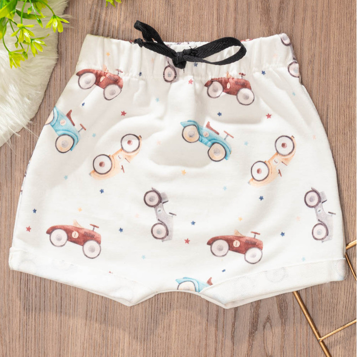carrinho bebe: Bermuda Saruel Infantil Estampada para Menino com Cós Elástico
