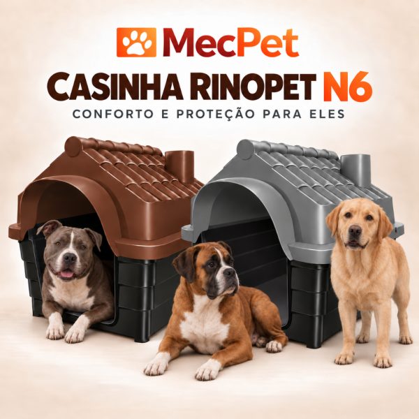 casa casinha plastica de cachorro N6 desmontável na cor cinza