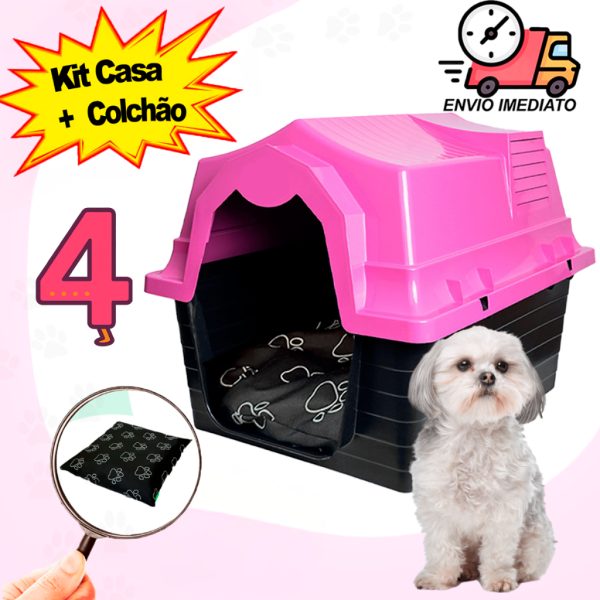 Casinha de cachorro ou N4 N3 com caminha inclusa para cães de pequeno e médio porte