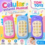 Celular infantil telefone interativo musical unicórnio e dinossauro para bebê