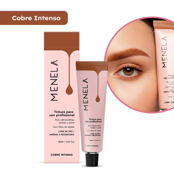 cilios sobrancelha com Tintura Menela Cobre Intenso para coloração profissional