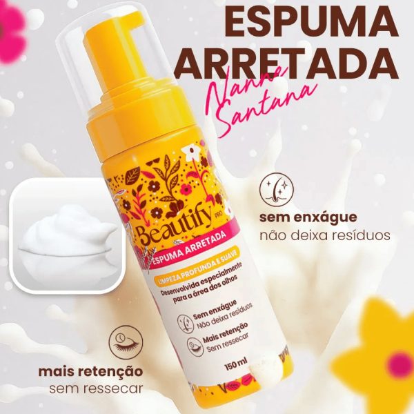 cilios sobrancelha limpos com a Espuma de Limpeza Facial Mágica Beautify