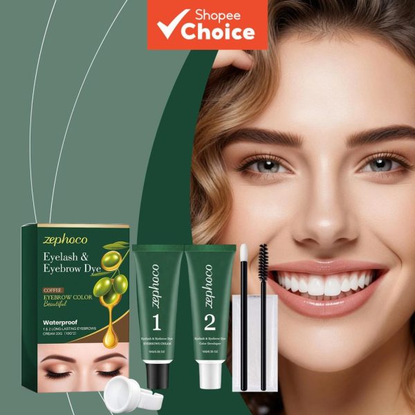 cilios sobrancelha kit de tintura Zephoco profissional cores marrom preto café