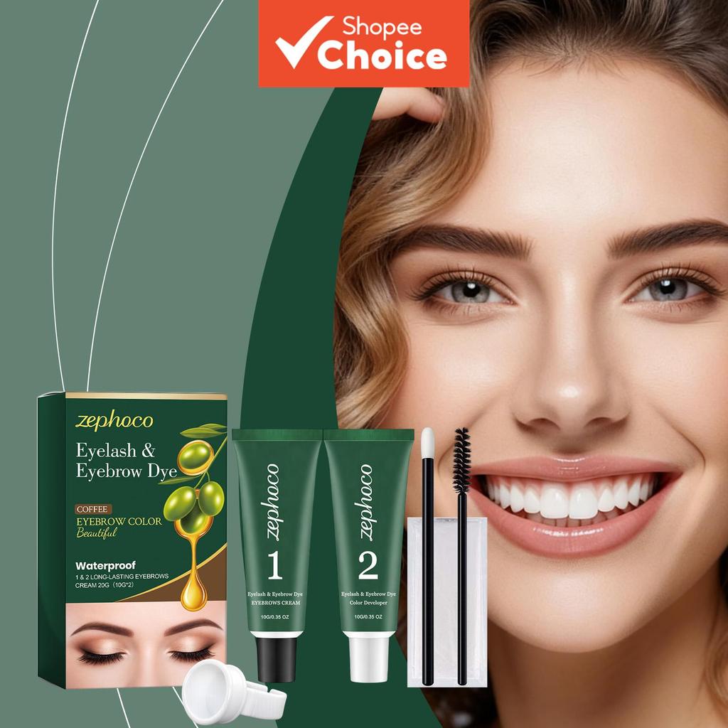 cilios sobrancelha kit de tintura Zephoco profissional cores marrom preto café