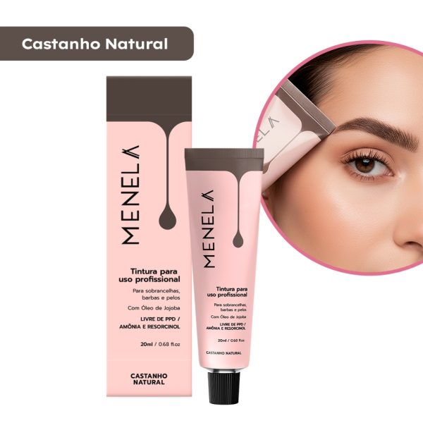 cilios sobrancelha com Tintura Menela Castanho Natural para coloração profissional