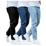 com calças jeans masculinas Slim Fit em kit com 3 e 2 peças cores variadas