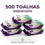 com pacotes toalhas umedecidas Baby Free kit com 5 pacotes de 100 folhas sem tampa flip-top