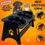 Comedouro bebedouro pet elevado para gato e cachorro com tampas protetoras