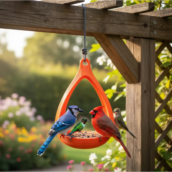 comedouro pet externo para pássaros e aves silvestres em quintal
