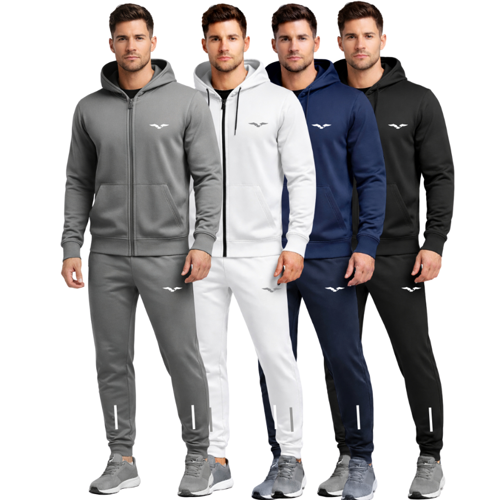 conjunto jaqueta calça jogger masculino inverno frio academia treino fitness casual esportivo confortável