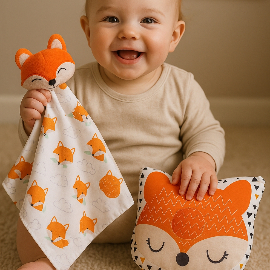 conjunto naninha paninho com bichinho pelúcia e travesseiro anatômico para bebê