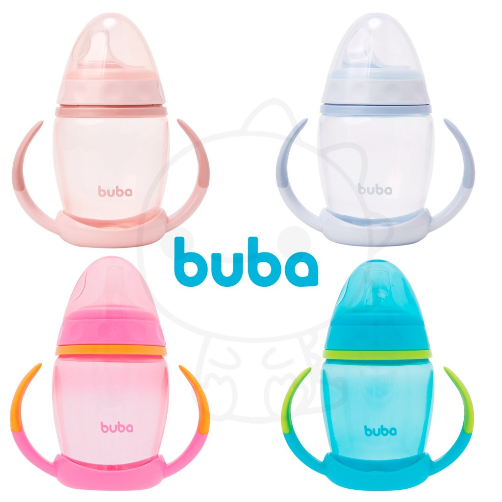 Copo de Treinamento Buba com alça removível rosa para bebê