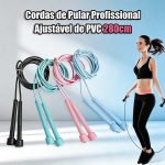 Cordas de pular profissional ajustável de PVC 280cm para treino de cardio e crossfit