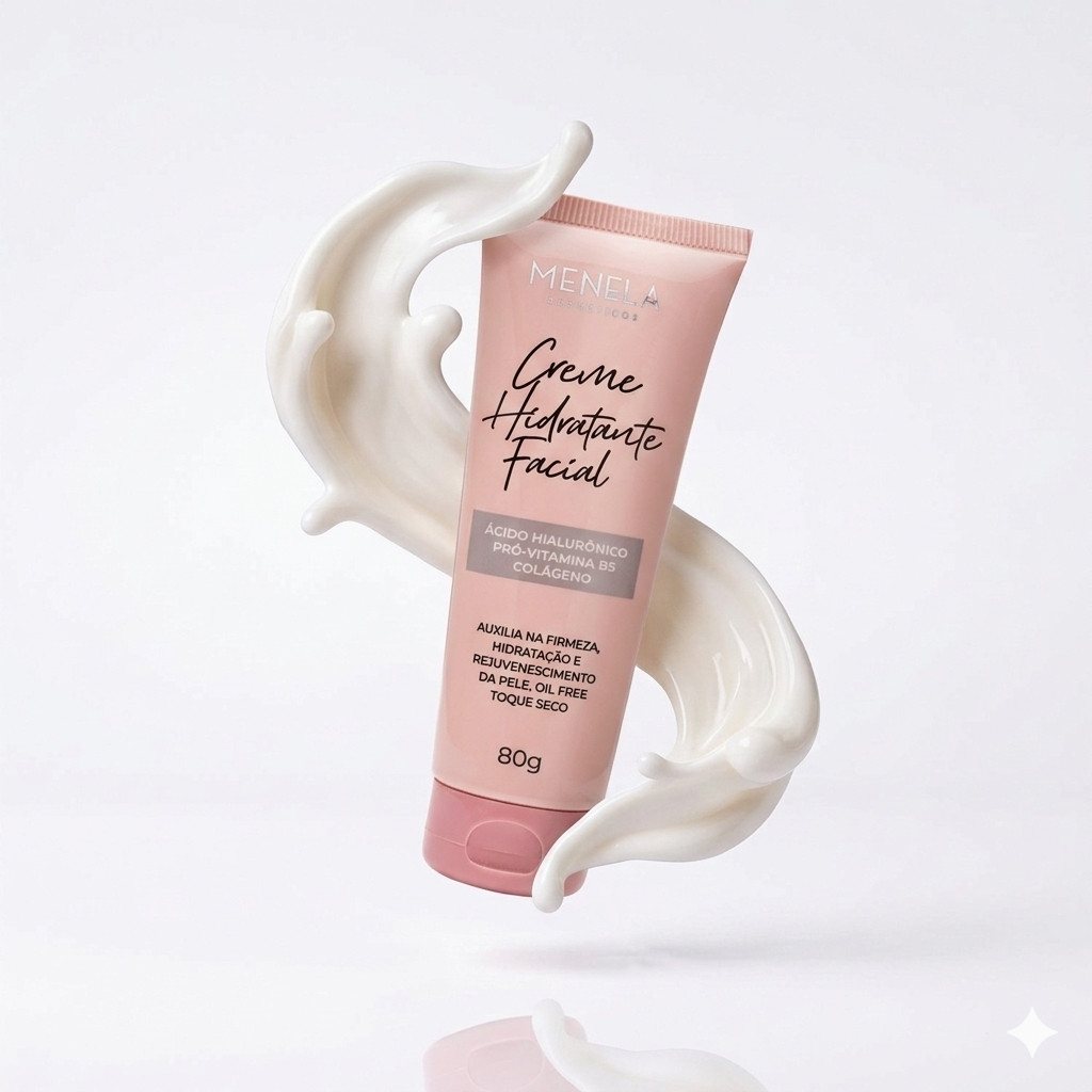 Creme facial Menela Limpeza Profunda 80g em pote para hidratação e limpeza facial