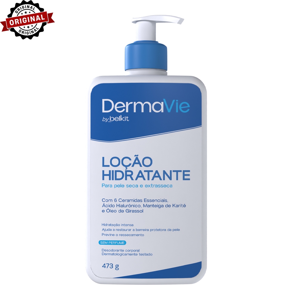 creme hidratante corporal sem perfume DERMAVIE 473ml para peles secas