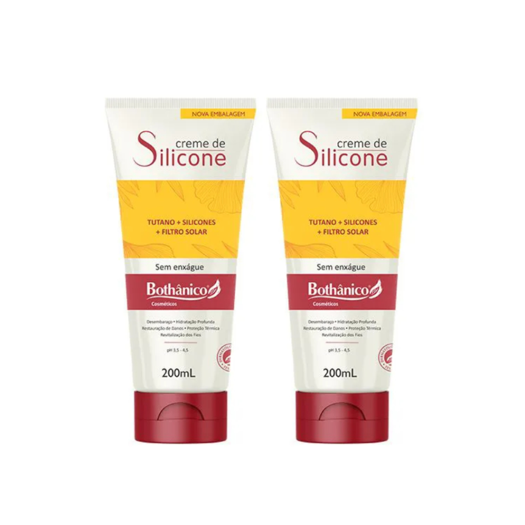 Creme hidratante corporal Kit 2 Silicone 200ml com proteção solar e térmica Bothânico Hair
